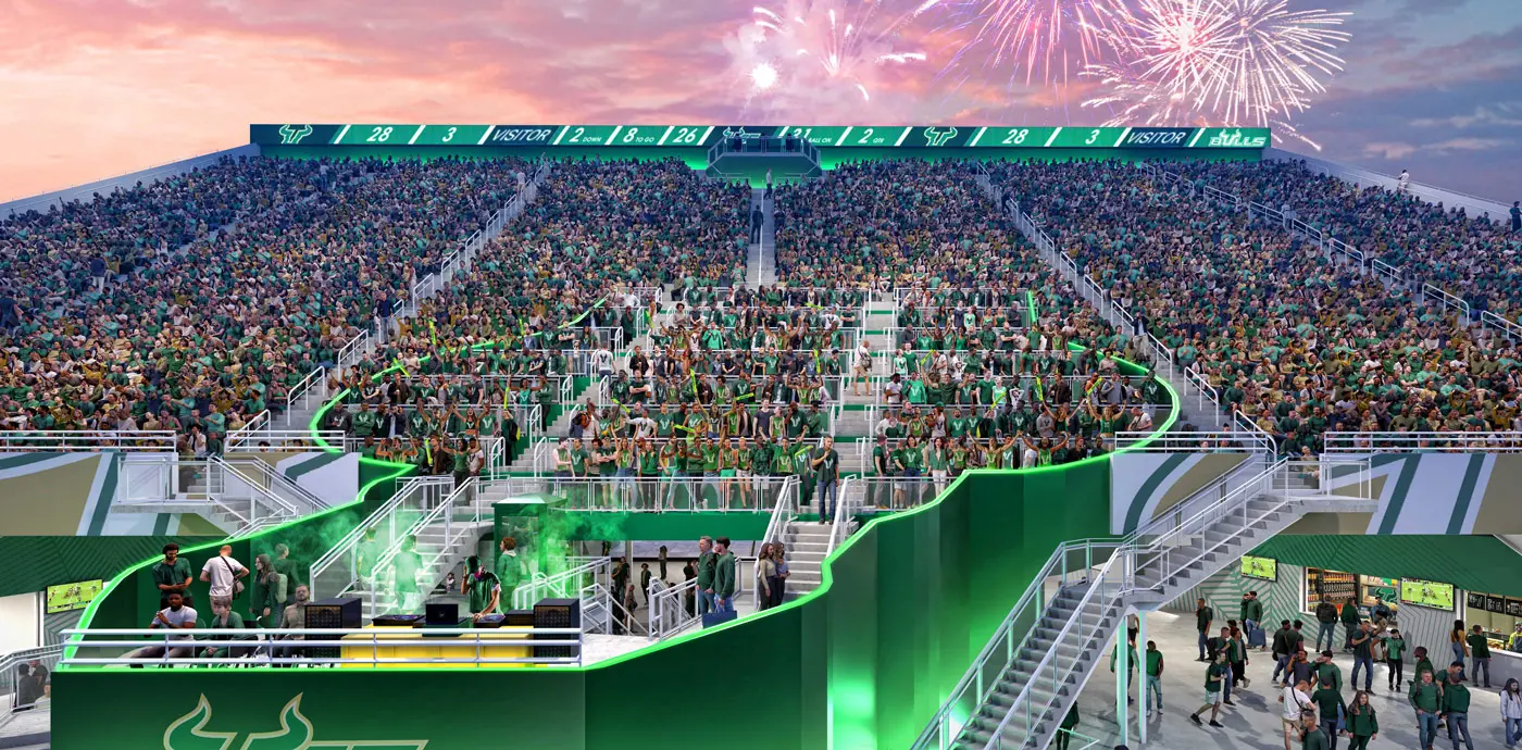 Rendering of packed stands