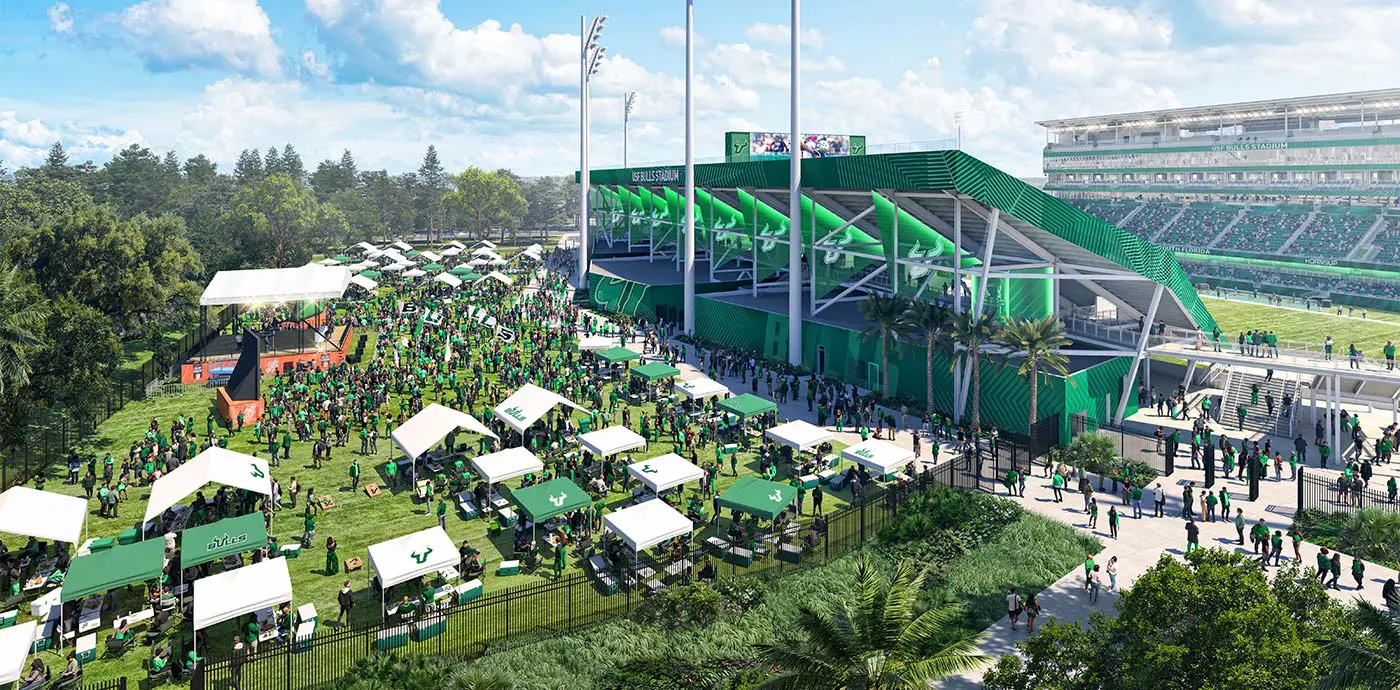 Rendering of tailgating area