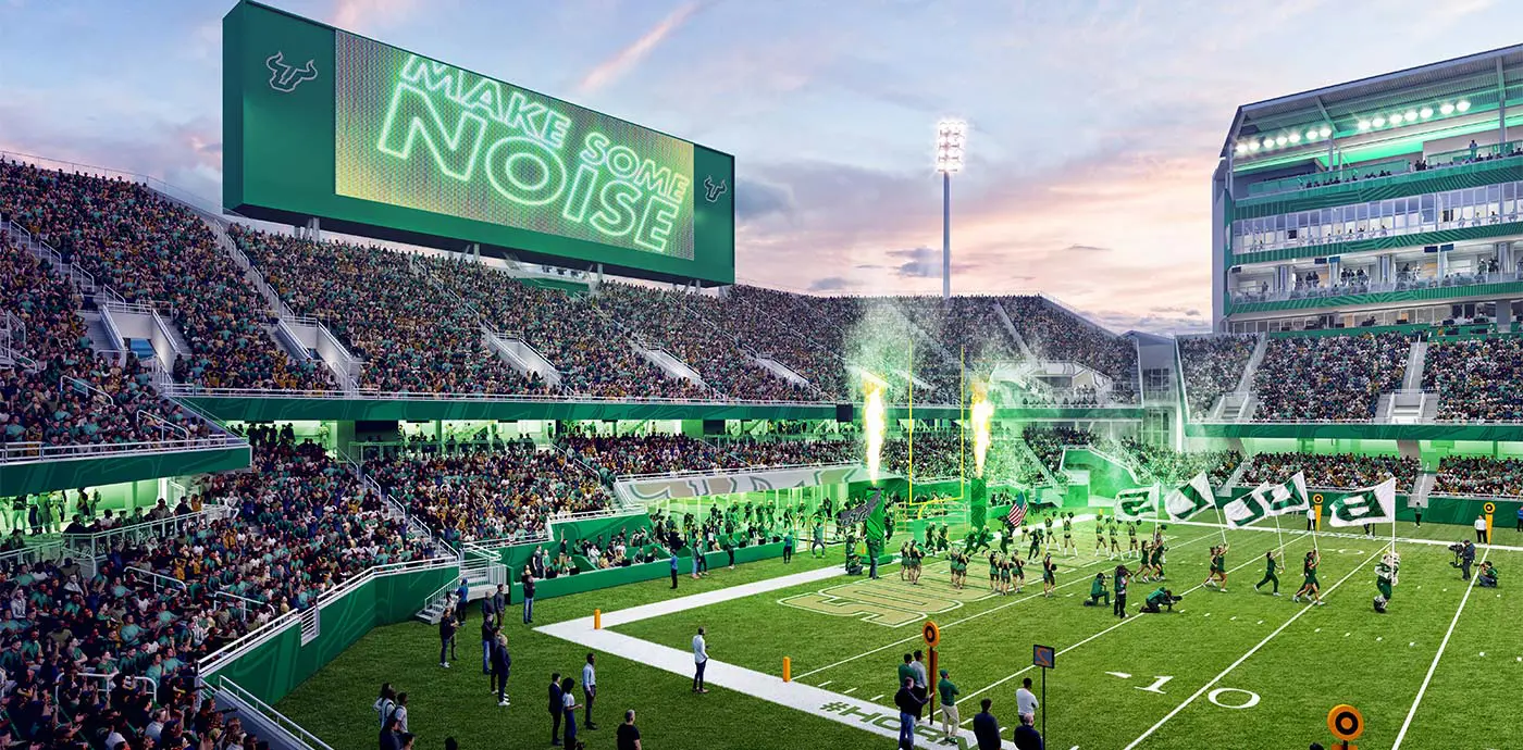Rendering of the field club lounge interior