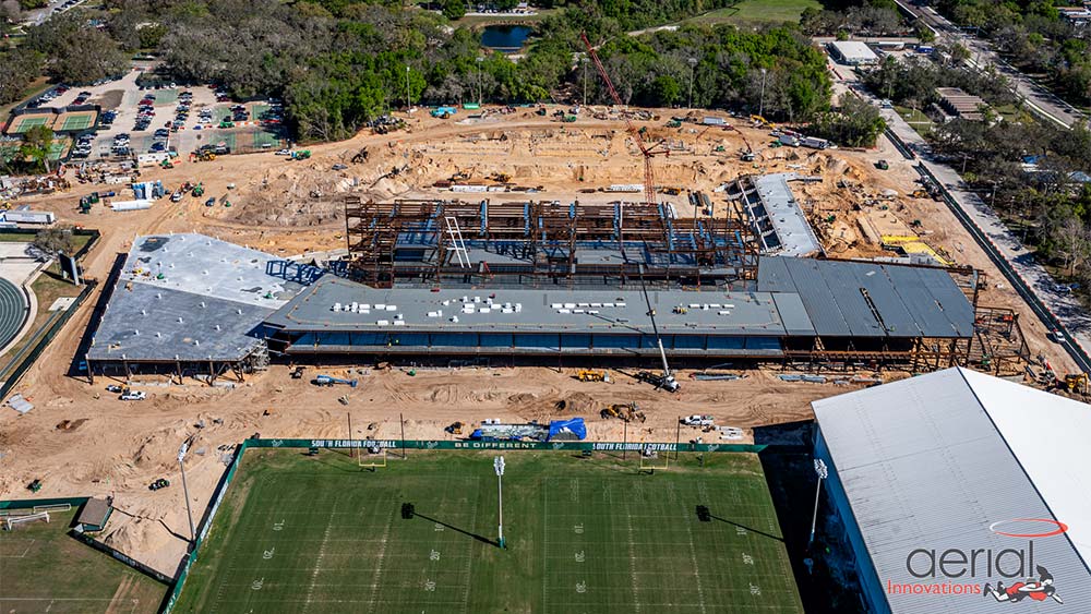 Aerial view of construction site