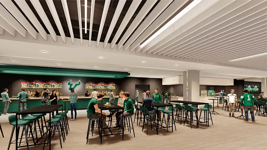 Rendering of sideline club amenities