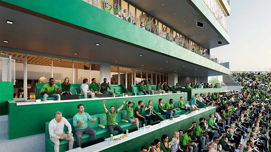 Rendering of sideline living room box interior