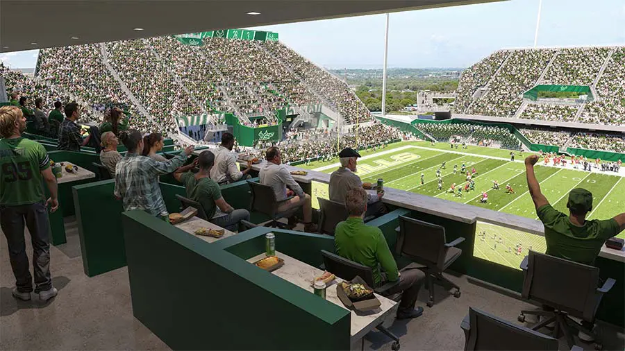Rendering of loge box with semi-private seating